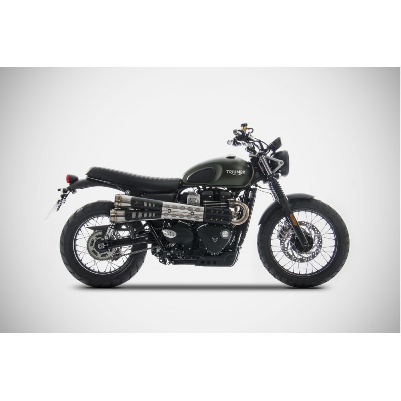 Zard Conical Slip ons For Triumph Scrambler 900 2021 2023 Part Ztp019s10ssr